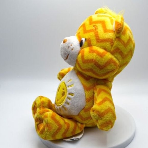 Care Bears Funshine Bear Chevron Striped Plush Stuffed Animal Just Play 2015 8” - Picture 2 of 9